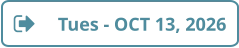 Tues - OCT 13, 2026