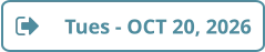 Tues - OCT 20, 2026